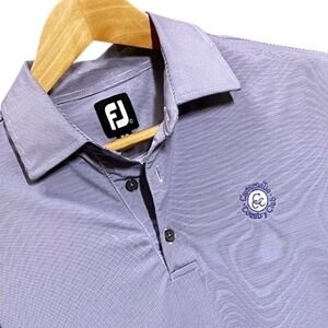 FootJoy Mens Lavender Micro Stripe Golf Polo Cartersville Country Club Large FJ